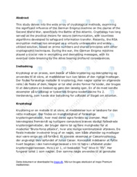 Kryptologi, Enigma-apparatet og RSA-kryptering.