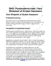 Postmoderne træk i Vera Winkelwir af Kirsten Hammann | DHO