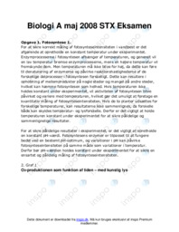 Biologi A maj 2008 STX Eksamen