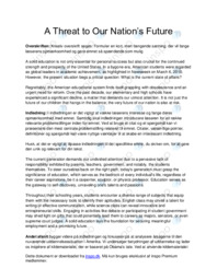 A Threat to Our Nation’s Future