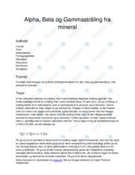 Alpha, Beta og Gammastråling fra mineral