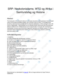 Neokolonialisme, WTO og Afrika i Samfundsfag og Historie
