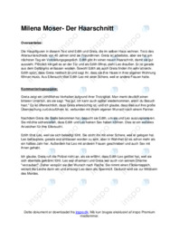 Der Haarschnitt von Milena Moser