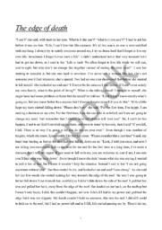 The edge of death | Analyse | Engelsk