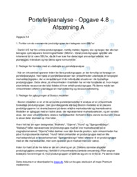 Porteføljeanalyse – Opgave 4.8 Afsætning A