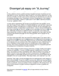 Eksempel på essay om A Journey