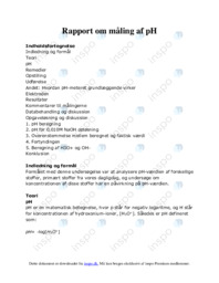 Rapport om måling af pH