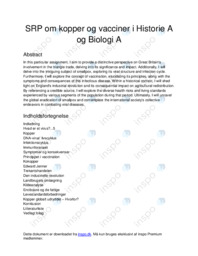 SRP om kopper og vacciner i Historie A og Biologi A