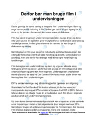 Derfor bør man bruge film i undervisningen