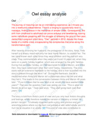 Owl essay analyse