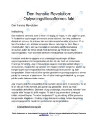 Den franske Revolution Oplysningsfilosoffernes fald