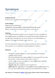 Spindoktorer synopsis