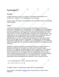 Karakteristik af elektriske komponenter + kobling af resistorer