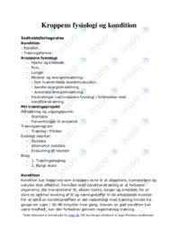 Kroppens fysiologi og kondition