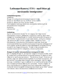 Latinamerikanere i USA – med fokus på mexicanske immigranter