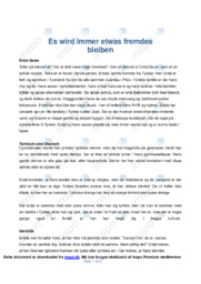 Es wird immer etwas fremdes bleiben af Erdal Sezer Analyse