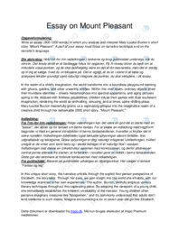 Analytical Essay om “Mount Pleasant”