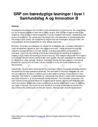 SRP om bæredygtige løsninger i byer i Samfundsfag A og Innovation B