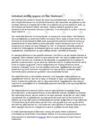 Individuel skriftlig opgave om Kari Martinsen.