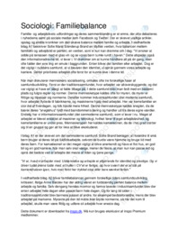 Sociologi: Familiebalance