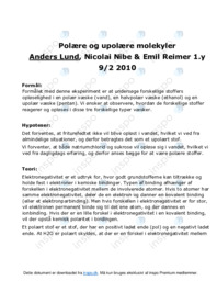 Polære og upolære molekyler