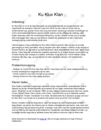 Ku Klux Klan | SSO opgave