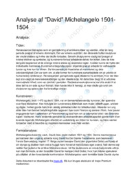 David af Michelangelo (1501-1504)  Skulpturanalyse