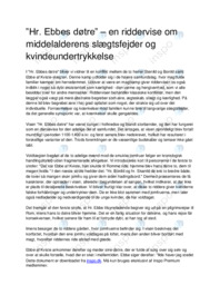 Hr. Ebbes Døtre Analyse