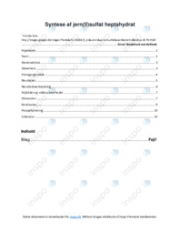 Syntese af jern | sulfat heptahydrat