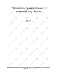 Tallsystemer og datamaskinen i matematikk og historie | SRP