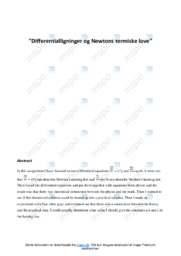 Differentialligninger og termiske love | SRO