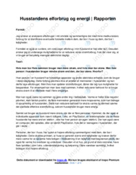 Husstandens elforbrug og energi | Rapporten