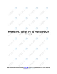 Intelligens, social arv og mønsterbrud | SRO