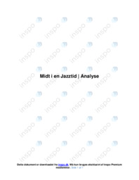 Midt i en Jazztid | Analyse