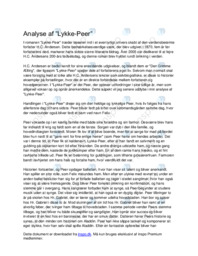 Romananalyse- Lykke-Peer af H.C. Andersen