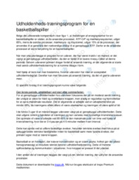 Udholdenheds-træningsprogram for en basketballspiller i Idræt