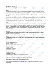 Penny Lane af Beatles- Analyse og fortolkning (+formanalyse)