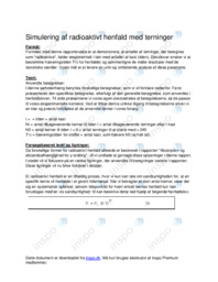 Simulering af Radioaktivt Henfald med Terninger