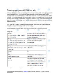 Træningsprogram til 1500 m. løb