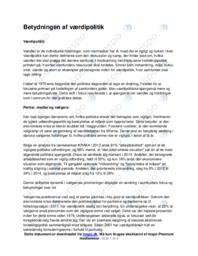 Betydningen af værdipolitik