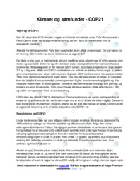 Klimaet og samfundet – COP21