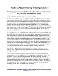 Relativ og Absolut Datering | Dateringsmetoder