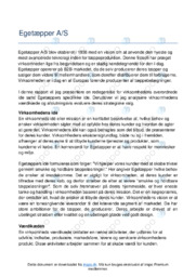 Egetæpper | Idé, Værdikæde og Strategivalg