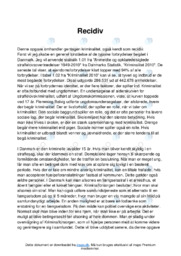 Kriminalitet og recidiv