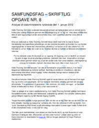 Analyse af Helle Thorning-Schmidts nytårstale 2012