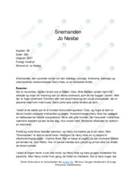 Snemanden af Jo Nesbø | Notater