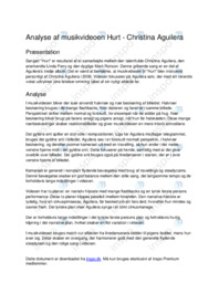 Analyse af musikvideoen Hurt af Christina Aguilera