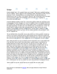 Vinter af Charlotte Weitze Analyse