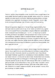 EFTER BALLET | Litterær artikel