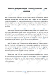 Retorisk analyse af Helle Thorning